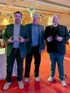 Triple E winners Troy Vosseller and Joe Kirgues with Tom Still